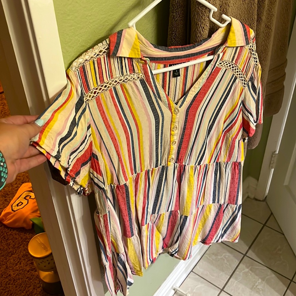 Torrid peplum stripped blouse size 1